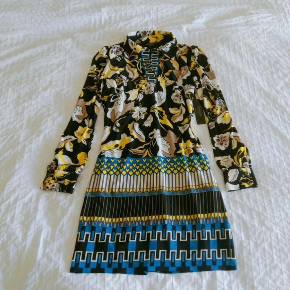 Laundry Pattern Floral Collar Dress NWT